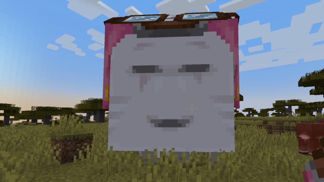 A screenshot of the happy ghast in Minecraft